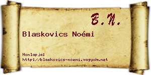 Blaskovics Noémi névjegykártya