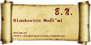 Blaskovics Noémi névjegykártya
